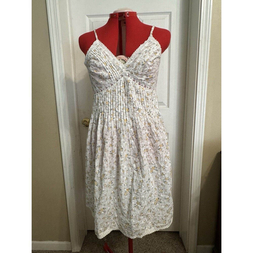 NWT Rachel Ashwell Women’s Lg 100% Cotton Floral Cottagecore Midi Dress Smocked